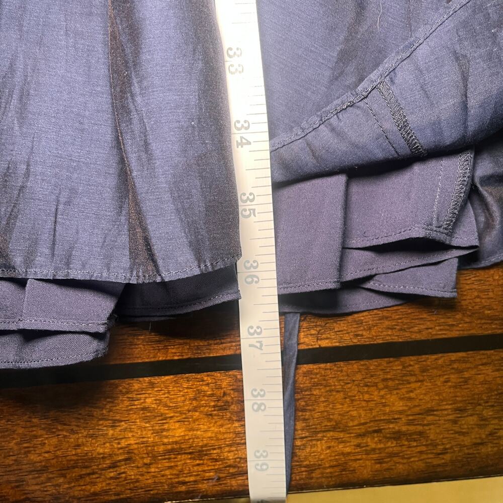 Rebecca Taylor Mini Dress Long Sleeve Silk Cotton Marine Blue Navy Size XL - Picture 13 of 13